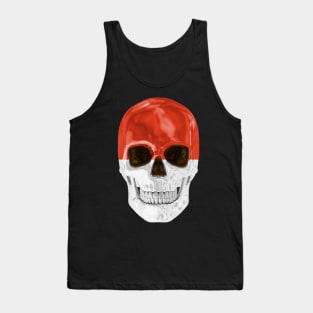 Monaco Flag Skull - Gift for Monacan With Roots From Monaco Tank Top